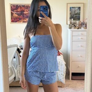 Glassons Blue and White Gingham Set